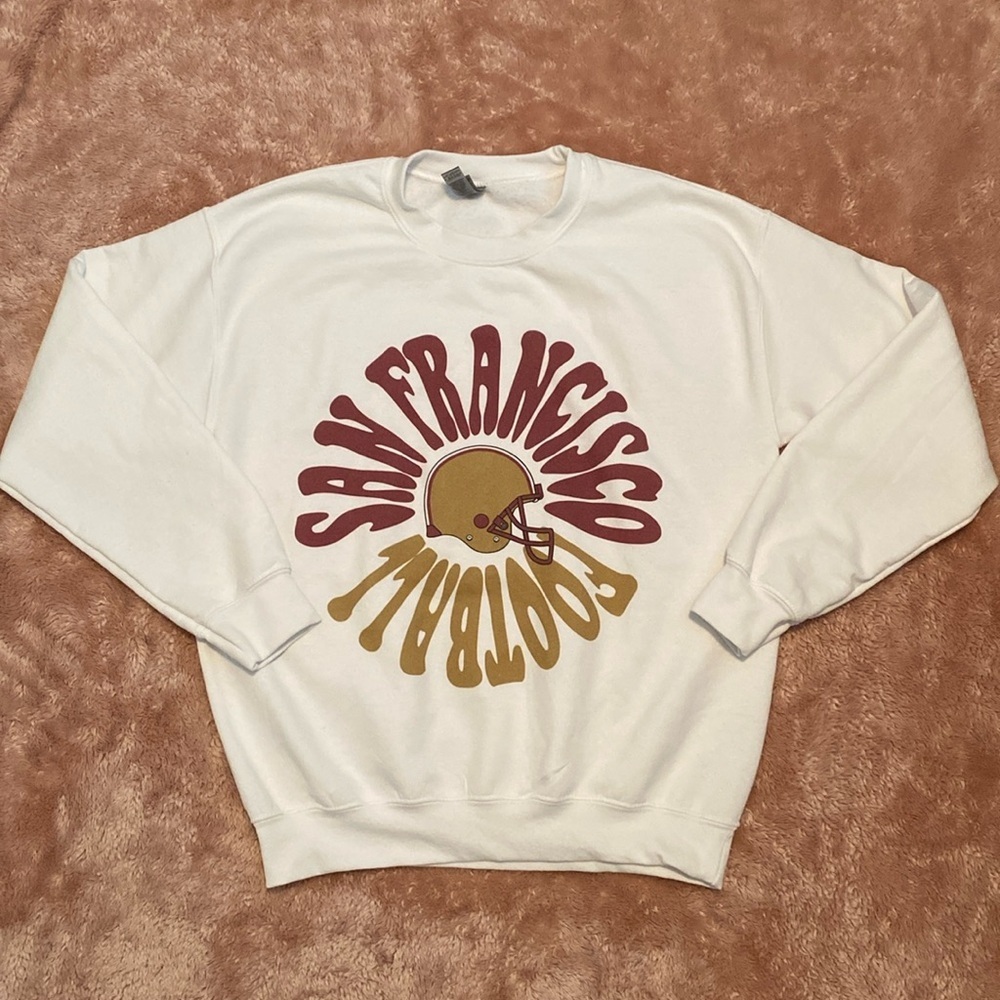 San Francisco football white graphic sweatshirt size medium